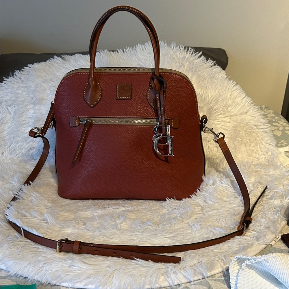 Dooney & Bourke Pebble Grain Doomed Satchel (Wine color)